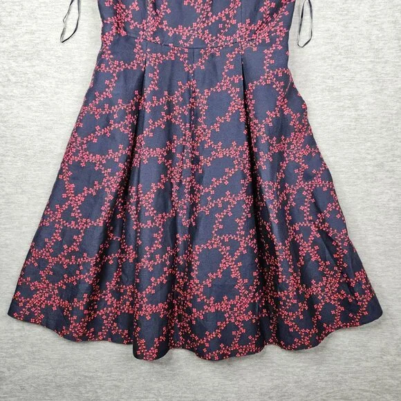 Draper James Clover Vines Nassau Navy Multi color printed Dress Size 8 - Picture 4 of 14